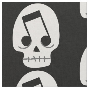 goth music note eyes skull fabric