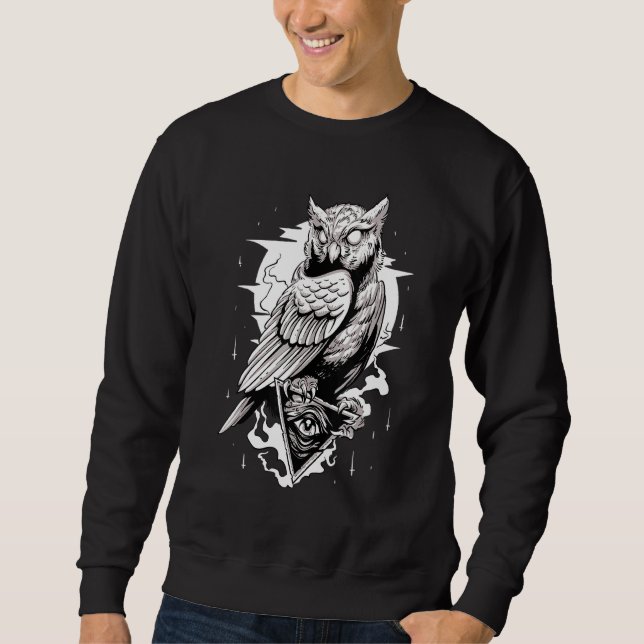 Goth Owl Spooky Owl Cool Owl Owl Sweatshirt (Front)