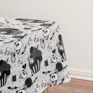 Goth Panda Baby Skull Cupcakes Doodles Tablecloth