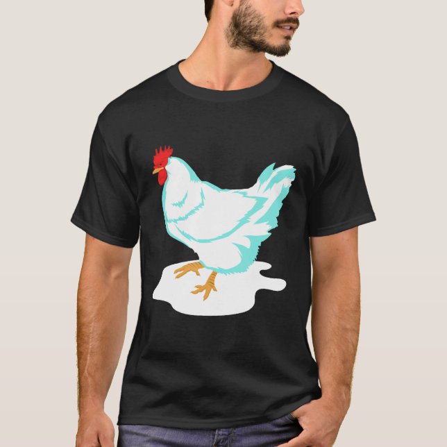 Goth Pastel Blue Chicken T-Shirt (Front)