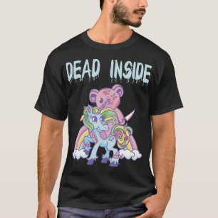 Goth Pastel Unicorn Bear Rainbow Creepy Dead insid T-Shirt