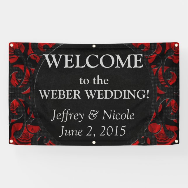Goth Personalised Custom Wedding Banner (Horizontal)