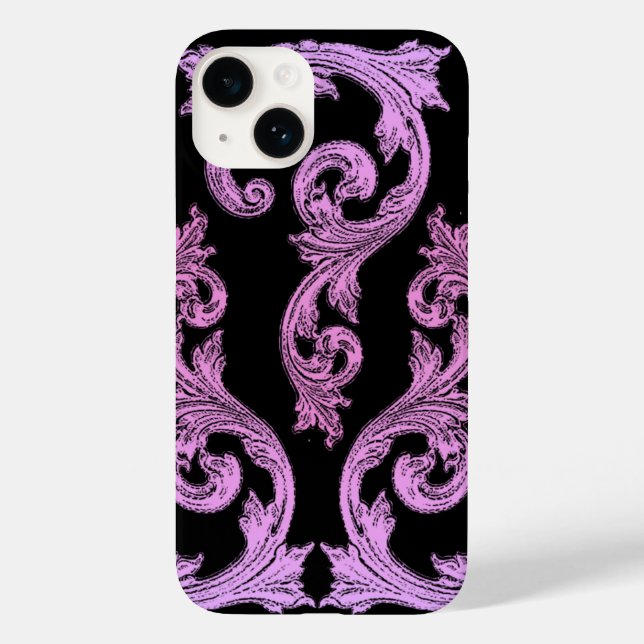 Goth Pink and Black Elegant Design Case-Mate iPhone Case (Back)