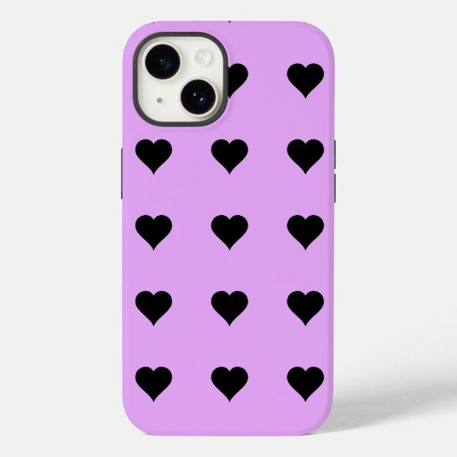 Goth Pink and Black Heart Design Case-Mate iPhone Case (Back)