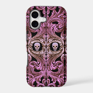 Goth Pink Ornament with Skull