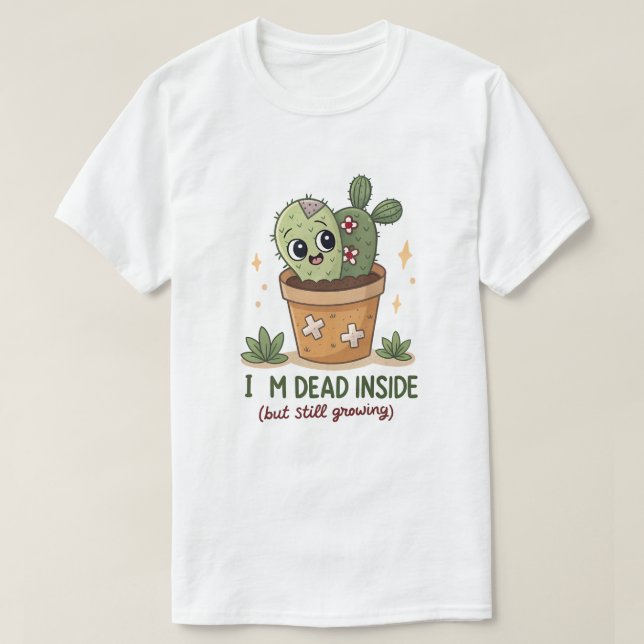Goth Plant Lover Shirt: Zombie Plant with Googly E T-Shirt (Design Front)