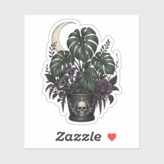 Goth Plant Mum Monstera Crescent Moon Gothic Vinyl