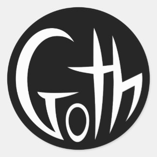 Goth (Pointed Lettering) Classic Round Sticker