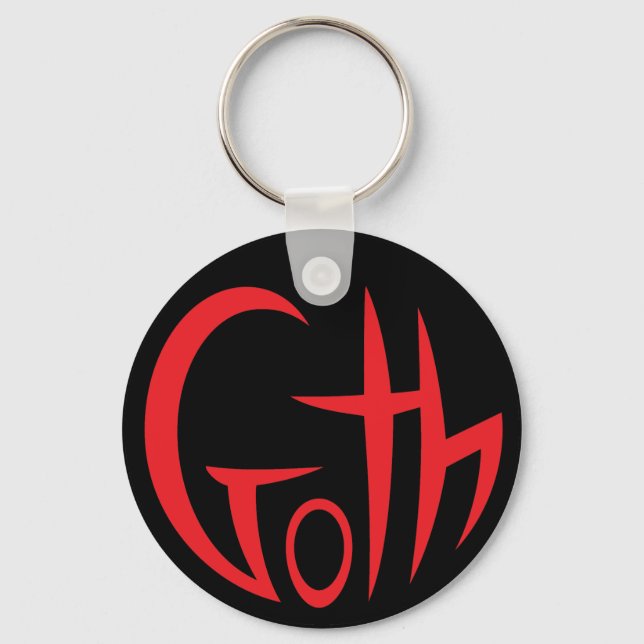 Goth (Pointed Lettering) (Red) Key Ring (Front)
