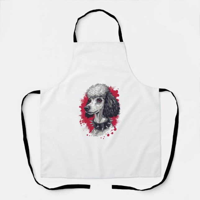 Goth Poodle – Dark Aesthetic Dog Apron (Front)
