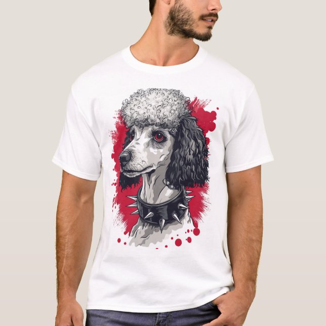 Goth Poodle � Dark Aesthetic Dog T-Shirt (Front)