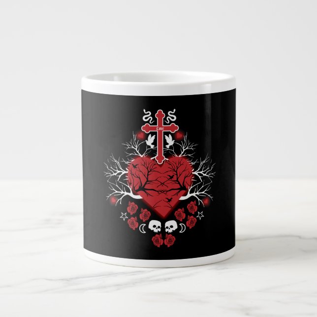 Goth Post Punk Fashion Large Coffee Mug (Front)