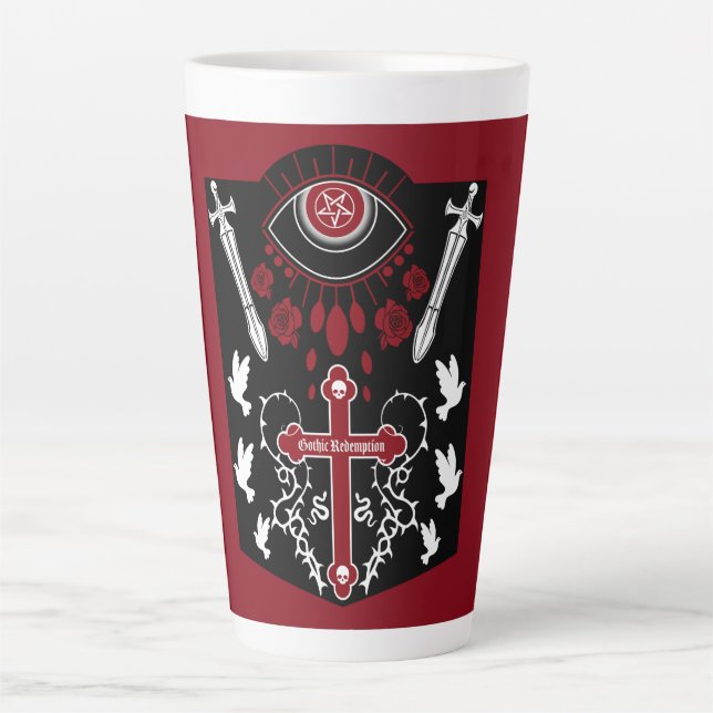 Goth Post Punk Fashion Latte Mug (Front)
