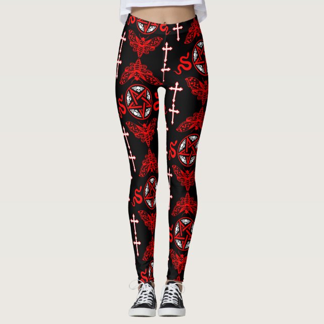 Goth Post Punk Fashion Leggings (Front)