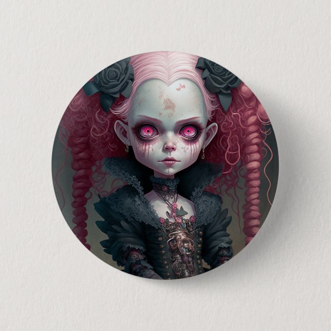 Goth Princess Gothic Fantasy Art Button (Front)