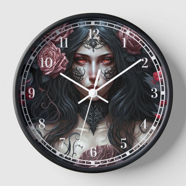 Goth Princess Gothic Fantasy Art Clock (Front)