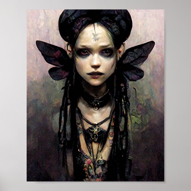 Goth Punk Elf 2 Fantasy Art Poster (Front)