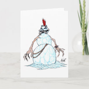 Goth Punk Snowman Holiday Card