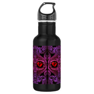 Goth Purple Ornament with Heart 532 Ml Water Bottle