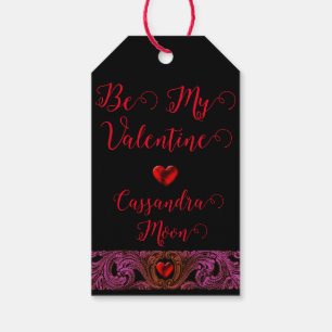 Goth Purple Ornament With Heart Personalised Gift Tags