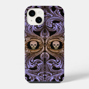 Goth Purple Ornament With Skull iPhone 14 Case