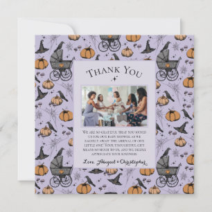 Goth Purple Victorian Baby Carriage Thank You Card