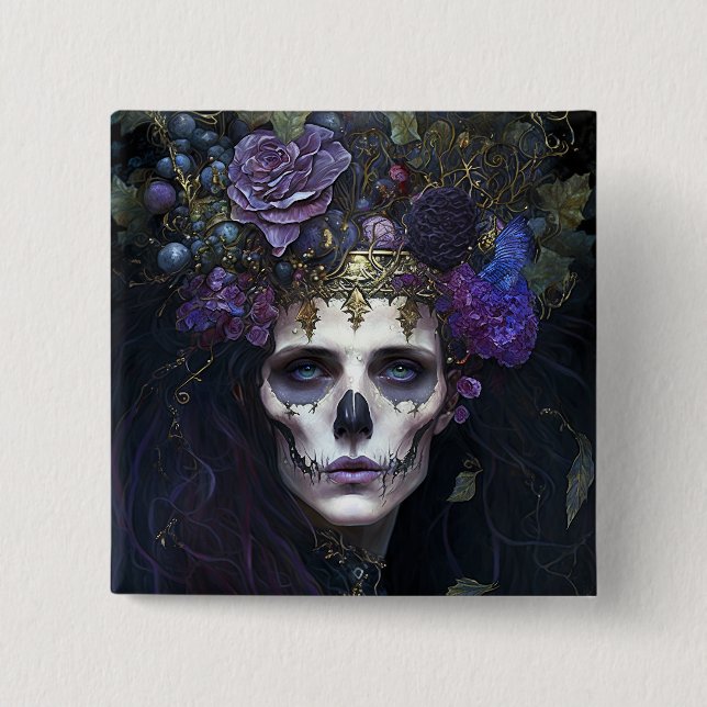 Goth Queen Fantasy Art 15 Cm Square Badge (Front)