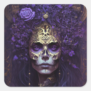 Goth Queen Fantasy Art Square Sticker