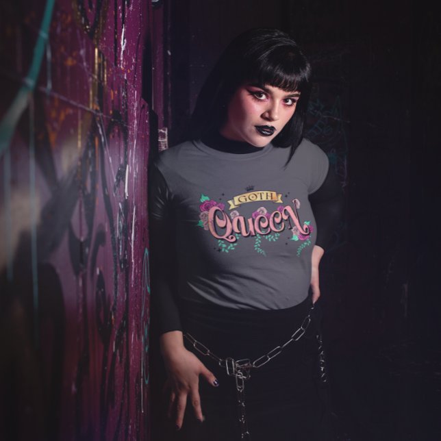 Goth Queen Floral Graphic T-Shirt (Creator Uploaded)