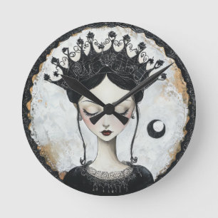Goth Queen Round Clock