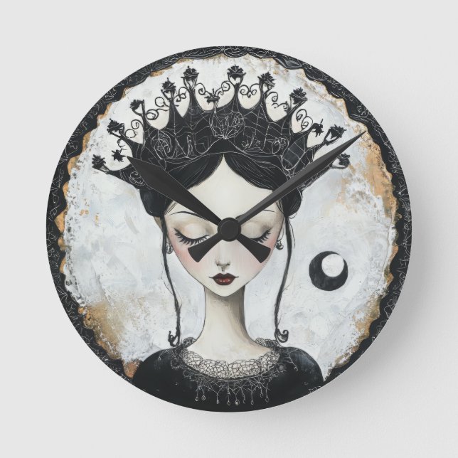 Goth Queen  Round Clock (Front)