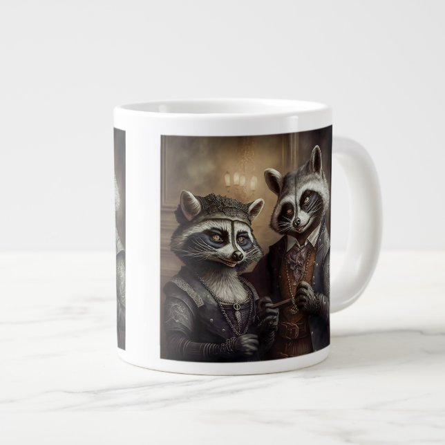 Goth Raccoons Jumbo Mug  (Front Right)