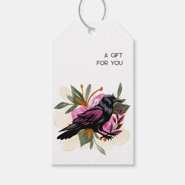 Goth Raven Dark Aesthetic  Gift Tags (Front)
