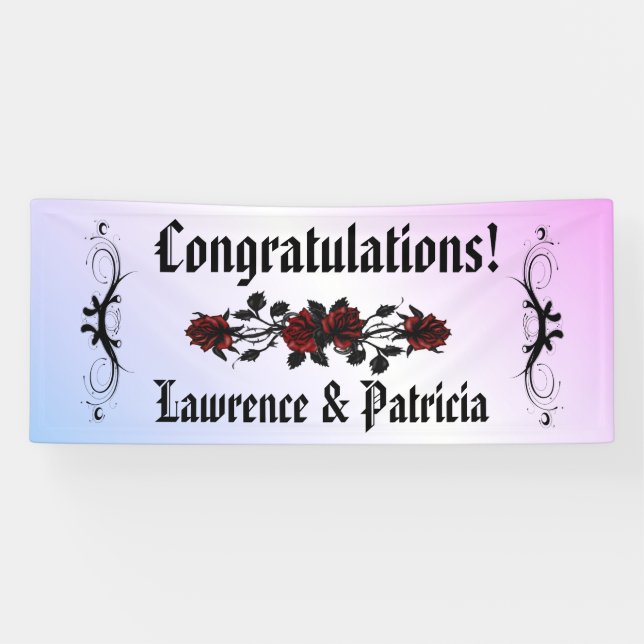 Goth Red Rose Purple Banner (Horizontal)