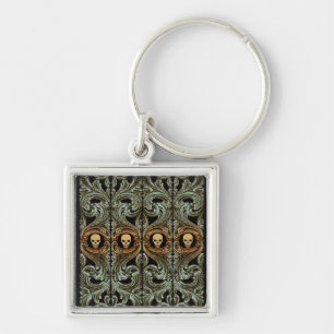 Goth Sage Green Ornament With Skull Key Ring