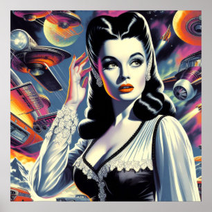 Goth Sci-fi Girl Poster