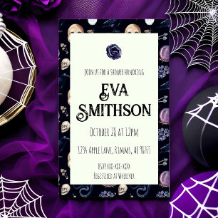 Goth Skeleton Inspired Shower Invitation