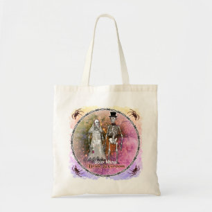 Goth Skeleton Wedding tote bags
