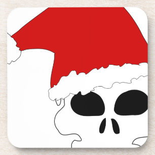 goth skull christmas coaster