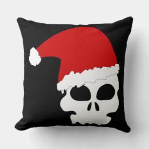 goth skull christmas cushion