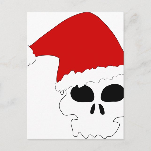 goth skull christmas holiday postcard (Front)