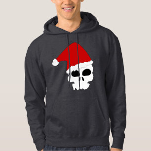 goth skull christmas mens hooded hoodie sweatshirt