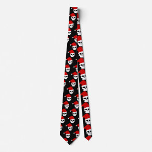 goth skull christmas tie