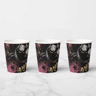 Goth Skull Halloween Sweet 16 Birthday Party Paper Cups