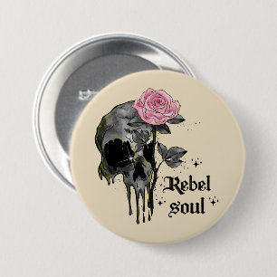 Goth Skull Rebel Soul 7.5 Cm Round Badge