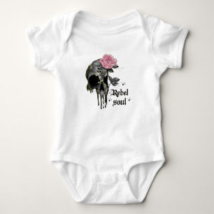 Goth Skull Rebel Soul Baby Bodysuit