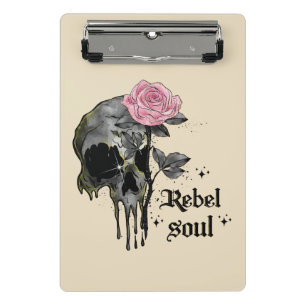 Goth Skull   Rebel Soul Mini Clipboard