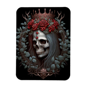 Goth Skull Roses Crown Gothic Magnet