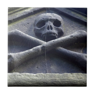 Goth skull skeleton bones tile