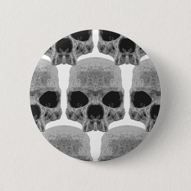 goth skulls 6 cm round badge (Front)